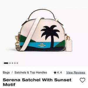 Coach Serena leather crossbody satchel with sunset motif